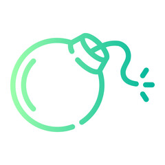 bomb Line Gradient Icon