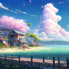 Illustration view with anime style