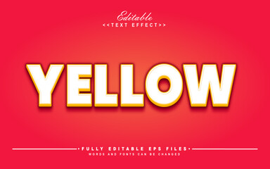 editable white and yellow text effect in red background.typhography logo