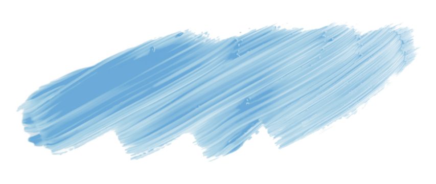 Shiny light blue brush watercolor painting isolated on transparent background. watercolor png