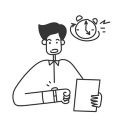 hand drawn doodle people get confused with work deadlines illustration