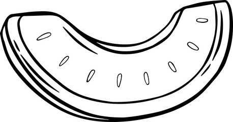 melon hand drawn simple minimal style
