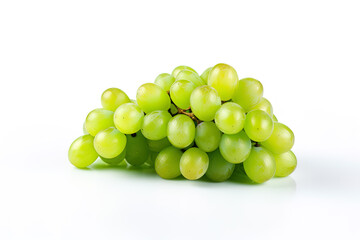 Fresh green grape bunch isolated on white background. Created with Generative AI Technology