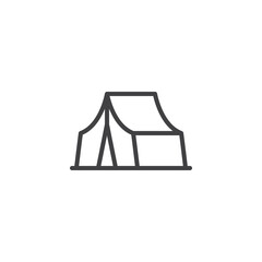 Camping tent line icon