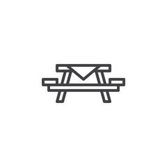 Picnic table line icon