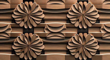 3D elevation wall tiles design, 3d wallpaper background used ceramic wall tile design, Generative ai