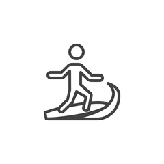 Surfing sport line icon