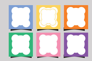 Set of geometric shapes frame templates design. frame photos, polygon frame