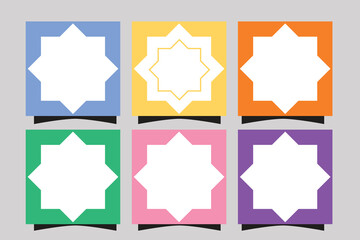 Set of geometric shapes frame templates design. frame photos, polygon frame