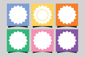 Set of geometric shapes frame templates design. frame photos, polygon frame