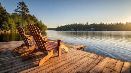 Home outside with greenery and river