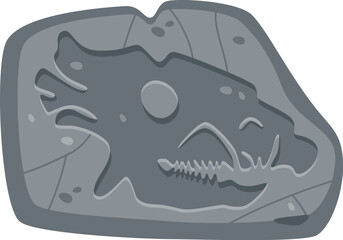 Animal Scull Silhouette On Fossil