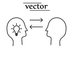 Transferring skills icon flat illustration on white background..eps