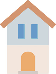 茶色い三角屋根のシンプルな家