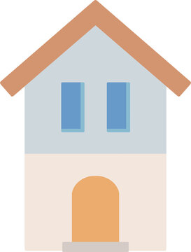 茶色い三角屋根のシンプルな家