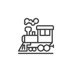 Naklejka premium Steam train line icon