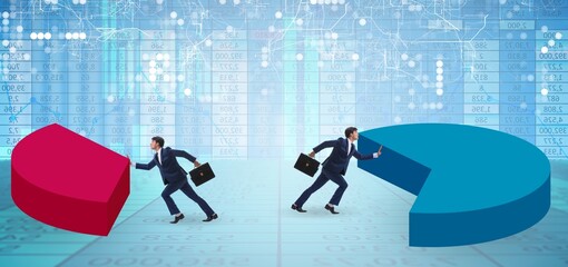 Business analytics concept with pie chart