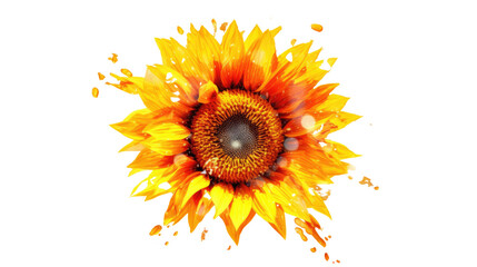 vibrant sunburst sunflower isolated on a transparent background for design layouts