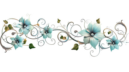 whimsical moonflower vine isolated on a transparent background for design layouts