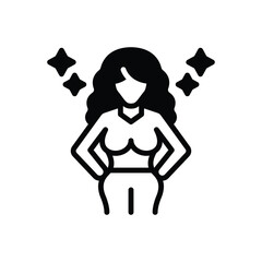 Black solid icon for actress 