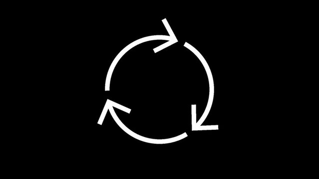 Animation of 3 arrows forming a circle moving clockwise