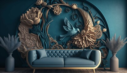 Transform Your Room with this Beautiful 3D Wallpaper generative Ai