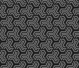 Abstract geometric pattern with stripes, lines. Seamless vector background. White and black ornament. Simple lattice graphic design.