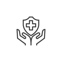 Medical insurance line icon