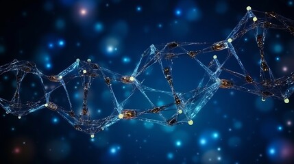 Dna helix with blue light, Genetic Code DNA Molecule Structure, Generative Ai