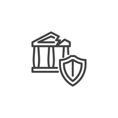 Bankruptcy insurance line icon