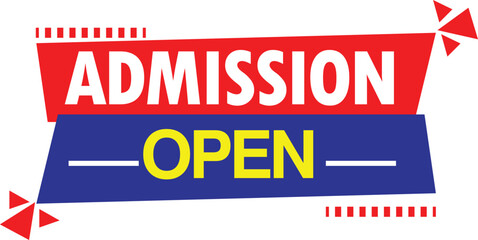 school admission open banner tag abstract shape