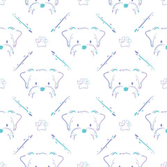 Cute dog seamless vector pattern