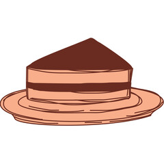 Opera Cake hand drawn retro illustration