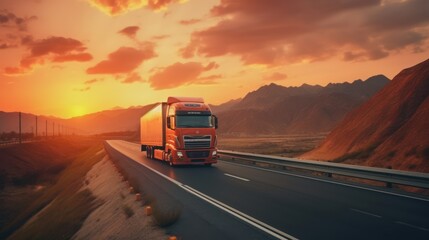 Obraz na płótnie Canvas truck on the highway