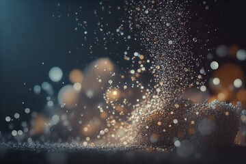 Christmas background with fairy dust, glitter, bokeh and magic lihgts, Generative ai