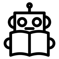 Obraz premium AI、ロボット、ボット、学習を表すラインスタイルのアイコン