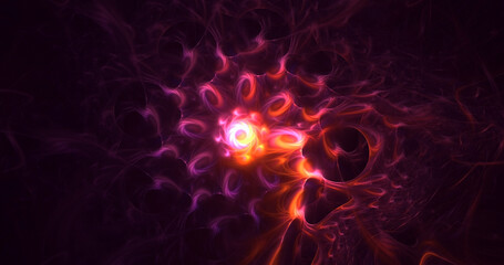 3D rendering abstract multicolor fractal light background