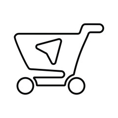 Select, shop, shopping cart icon. Line, outline symbol.