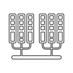 Server, storage, twin icon. Line, outline symbol.