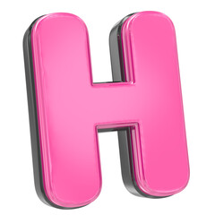 Pink H Letter 3D Render