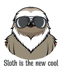 Sloth shirt vector, Sloth design, Sloth wild animal, Sloth funny, Sloth lazy, Sloth is the new cool