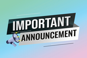 important announcement word concept vector illustration lines modern futuristic 3d style for landing page template ui web mobile app poster banner flyer background gift card coupon label wallpaper