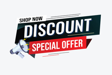 discount special offer word concept vector illustration with lines modern futuristic 3d style for landing page template web mobile app poster banner flyer background gift card coupon label wallpaper