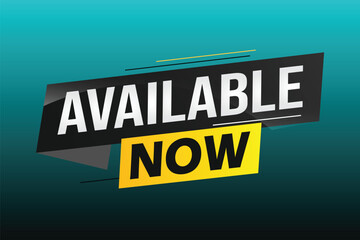 available now word concept vector illustration with lines 3d style for social media landing page, template, ui, web, mobile app, poster, banner, flyer, background, gift card, coupon, label, wallpaper