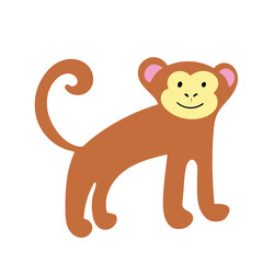 Cute Abstract Animal Collection_Monkey
