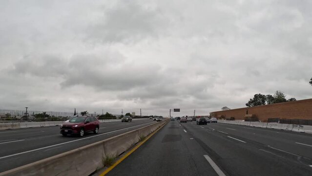 Driving northbound on Interstate 405 - driver point of view hyper lapse