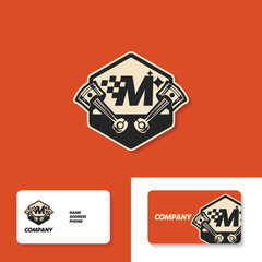 Alphabet M Race Garage Logo