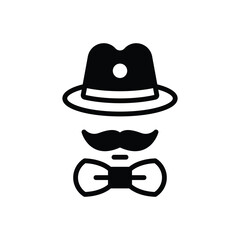 Black solid icon for elegant 