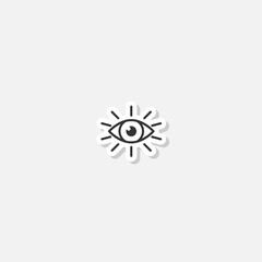 Eye sticker icon isolated on white