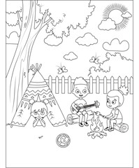 funny children  activities coloring page for kids